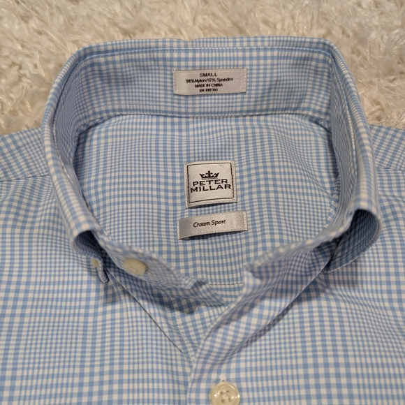 Peter Millar Other - Peter Millar Light Blue Gingham Button-Down Shirt